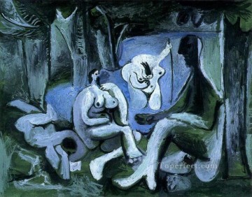 Pablo Picasso Painting - Almuerzo sobre la hierba después de Manet 6 1961 cubismo Pablo Picasso